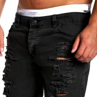 Pánske roztrhané džínsové šortky Victor