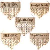 Calendrier d'anniversaire en bois original