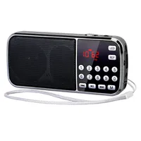 Portable radio AM/FM Pocket radio with bluetooth and MP3 Digital wireless radio Built-in LED light 12,6 x 2.5 cm