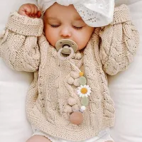 Cute pacifier clip with flower