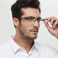 Fashionable semi-framed dioptric glasses for men