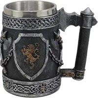 Pahar de bere cu stema mare medievală a Leului Englez Heraldica Shields Tankard