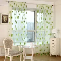 Beautiful curtain decorated with flowers - 3 colors