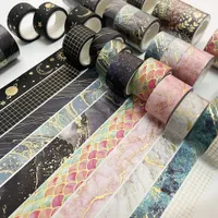 Modern interesting decorative trendy adhesive tapes with luxury design for decorating notebooks 3 pcs