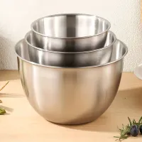 3pc Stainless steel Silver Mixer for Salad and Food Storage
