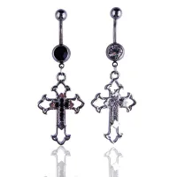 Fashion belly button piercing with cross-shaped pendant