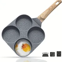Pánev na 4 vejce, 4 oddíly, kámenný nepřilnavý povrch, plynový a indukční sporák