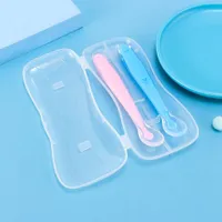 Set of comfortable soft silicone spoons for feeding 2 pcs