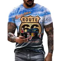 Férfi rövid ujjú póló 3D mintás nyomtatással - Route