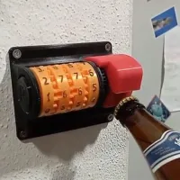 Wall-mounted beer bottle opener