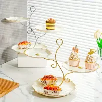 Suport plastic pentru deserturi cu 3 nivele, în stil european, tavă de servire pentru ceai, prăjituri, deserturi, farfurie cu fructe, pentru nunta acasă, petrecerea de ziua de naștere, accesorii de petrecere, decorațiuni de masă