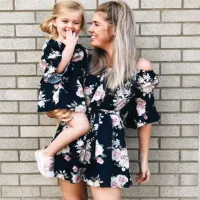 Summer floral dress for mother and daughter