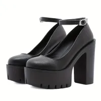 Ankle strap with buckle and round tip