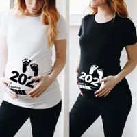 Simple printed maternity t shirt for women - short sleeves