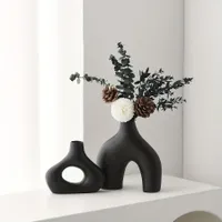 Vaze ceramice, 2 bucăți, forme abstracte, stil minimalist, design nordic, decorativ, artă modernă