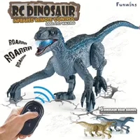 RC séta és sikoltozó dinoszaurusz, elektronikus játék távirányítóval, Jurassic Raptor LED fény és 6 hangok - Játék gyerekeknek