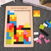Puzzle 3D din lemn colorat - școală prin joc (3D Puzzle)
