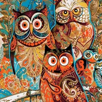Painting by numbers - owls