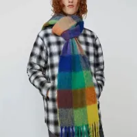 Winter women's reprimanded cashmere scarf with different patterns