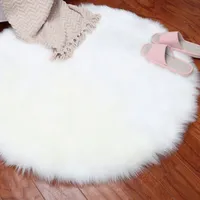 Round shaggy rug in faux fur Aydin