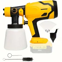 Pistol de vopsit cu acumulator DEWALT 20V, Pistol de vopsit HVLP cu acumulator pentru interior și exterior, Pistol de vopsit pentru pete pe garduri, mobilier, dulapuri, pereți, Bateria NU este inclusă în pachet