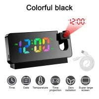 180° Rotation LED Digital Projection Alarm Clock USB Electronic Ceiling Projector Alarm Clock for Bedroom Night Table Clock