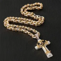 Men's stainless steel chain with cross