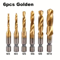 6 piece titanium drill and thread kit - M3-M10, metric combined bits for quick and accurate threading
