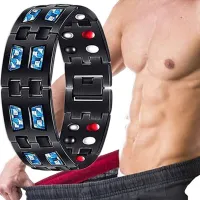Magnetic bracelet with weight loss promoting crystals