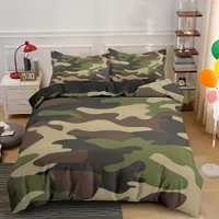 Lenjerie de pat modernă cu model camuflaj - Moale, respirabilă, pentru dormitor, cameră de oaspeți, cămin