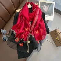 Luxury single color soft wooled silk scarf for women