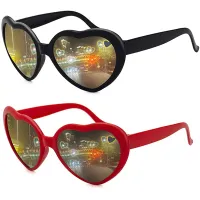 Magické sluneční brýle / sluneční brýle s efekty / difrakční brýle měnící světlo do tvaru srdce