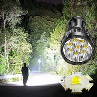 Super bright powerful LED flashlight, rechargeable, COB side light, 4 modes