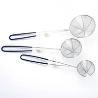 Stainless steel strainer with silicone handle