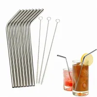 Reusable stainless steel drink straws
