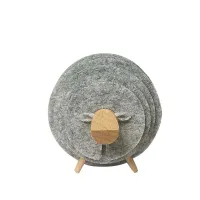 Coasters with sheep-shaped stand 14 pcs