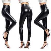Women's fashion leggings in faux leather
