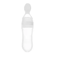 Baby bottle with spoon for feeding