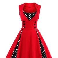 Robe vintage à pois pour femme