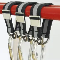 Hinged nylon straps for hanging garden swings