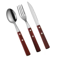 Cutlery with wooden detail