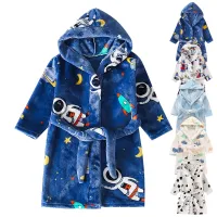 Children's modern cute stuffed bathrobe with hood