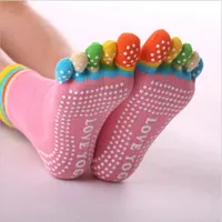 Chaussettes antidérapantes à doigts pour femmes - colorées