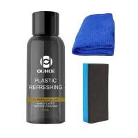 Car Maintenance Specialist Nano Plastic Refresh Coating Refurbish Agent Restorer Cleaner with Sponge Wipe Kit