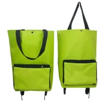 Folding shopping trolley on wheels - Practical shopping bag, food and vegetables