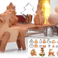 3D Christmas gingerbread cookie cutters, set of 8