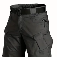 Male tactical cargo shorts with zipper pockets, for larger sizes