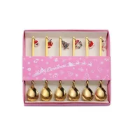 Christmas teaspoons in gift box 6 pcs