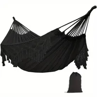 1pc (200*150cm) hammock with fringes for one/two person with straps, travel equipment for outdoor camping, suitable for outdoor camping Terrace Balcony