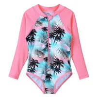 Girls one-piece neoprene swimsuit with long sleeves